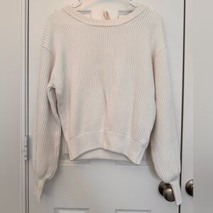 Philosophy Women's White/ Cream Sweater 100% Cotton Size Small
